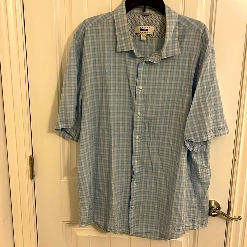 Joseph Abboud* Men's 3XLT Short Sleeve Button UP Straight Hem 46% Tencel LYOCELL